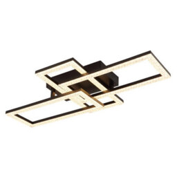 Luminosa Lighting Luminosa Sapena 61X34Cm Integrated Led Semi Flush Ceiling Light Matt Black 3X Led 3000K