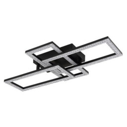 Luminosa Lighting Luminosa Sapena 61X34Cm Integrated Led Semi Flush Ceiling Light Matt Black 3X Led 3000K - thumbnail 2