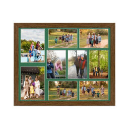 AK Frames 20X16 Dark Oak Modern Multi Photo Frame With Emerald Mount - Holds 9 Apertures (2X) 7X5, (7X) 6X4 Photos