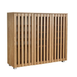 Home Source Halden 3 Door Oak Shoe Cabinet Hallway Storage Organiser Unit - thumbnail 9