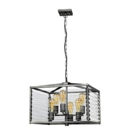 Luminosa Lighting Elstead Louvre 6 Light Pendant Gunmetal Paint Finish - thumbnail 2