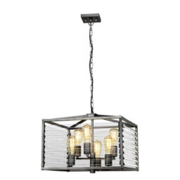 Luminosa Lighting Elstead Louvre 6 Light Pendant Gunmetal Paint Finish - thumbnail 1