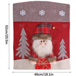 Amorly Set Of 4 Plush Stuffed Santa Claus Christmas Chair Back Covers, Soft Slipcovers For Dining Chairs For Christmas Home Decorations - thumbnail 2