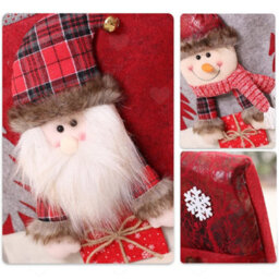 Amorly Set Of 4 Plush Stuffed Santa Claus Christmas Chair Back Covers, Soft Slipcovers For Dining Chairs For Christmas Home Decorations - thumbnail 8