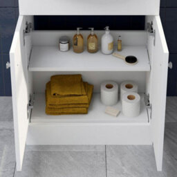 Affine Toilet Basin Sink Vanity Unit Modern Combi Bathroom Furniture 1155mm Matte White - thumbnail 4