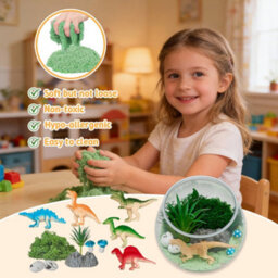 Living And Home Dinosaur Terrarium Kit For Kids With Colour-Changing Led Light Remote - thumbnail 1