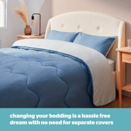 Silentnight Seersucker Coverless Duvet And Pillowcase Set - 10.5 Tog - Grey/blue - Double - thumbnail 3