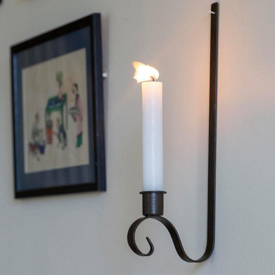 Wholesome Home 2 Pcs Candle Sconce Holder, Metal Iron Wall, Dark Brown, Candle Sconce Hanging Wall Candle Holder L Shape, Wall Candle Holder - image 1