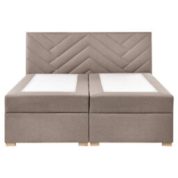 Beliani Divan Bed With Storage Fabric Esquire 180 X 200 Cm (Eu Super King) Taupe - thumbnail 6