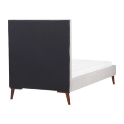 Beliani Aurora Off White Velvet Eu Single Bed 3Ft With Quilted Honeycomb Headboard - thumbnail 7