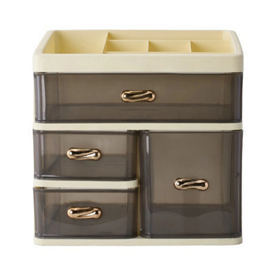 Desktop Storage Drawers Unit Transparent Stationery Organiser - image 1