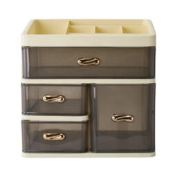 Desktop Storage Drawers Unit Transparent Stationery Organiser - thumbnail 1