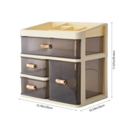 Desktop Storage Drawers Unit Transparent Stationery Organiser - thumbnail 2