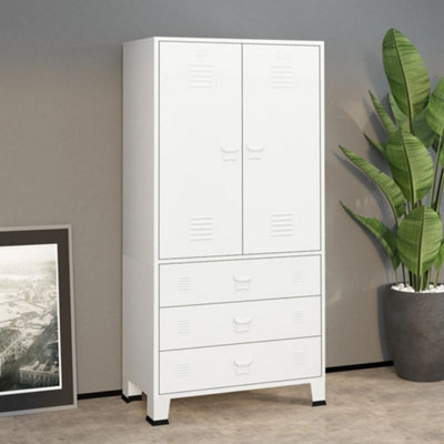 Walplus Industrial Wardrobe White 90X50X180 Cm Metal - image 1