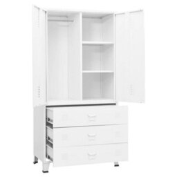 Walplus Industrial Wardrobe White 90X50X180 Cm Metal - thumbnail 6