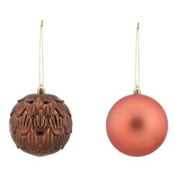 Gloss & Matt Mango Nordic Natural Christmas Bauble Set, Pack Of 4 - thumbnail 2