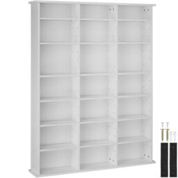 Tectake Shelves Stevie - 21 Compartments, Height-Adjustable, Removable Shelves  - White Matt