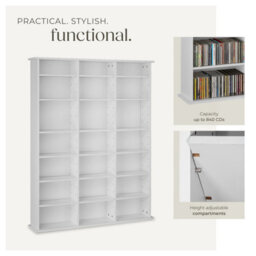 Tectake Shelves Stevie - 21 Compartments, Height-Adjustable, Removable Shelves  - White Matt - thumbnail 4