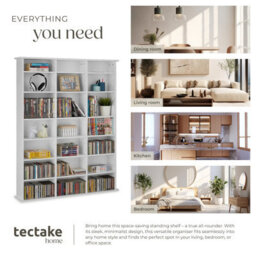 Tectake Shelves Stevie - 21 Compartments, Height-Adjustable, Removable Shelves  - White Matt - thumbnail 5