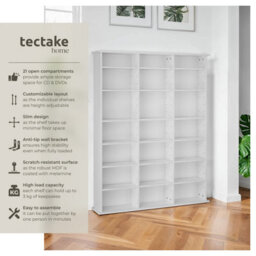 Tectake Shelves Stevie - 21 Compartments, Height-Adjustable, Removable Shelves  - White Matt - thumbnail 2