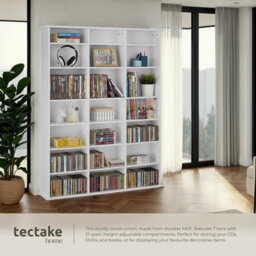 Tectake Shelves Stevie - 21 Compartments, Height-Adjustable, Removable Shelves  - White Matt - thumbnail 3