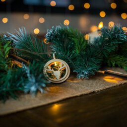 Valuelights Wooden Disk Stars And Reindeers White Indoor String Lights - thumbnail 3