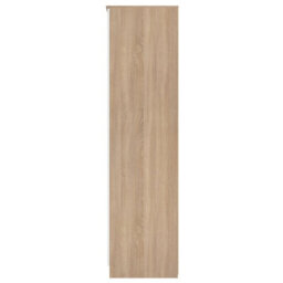Trent Tall Triple Mirrored Wardrobe In White Matt & Black Matt (Ready Assembled) - thumbnail 3