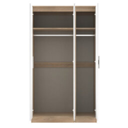 Trent Tall Triple Mirrored Wardrobe In White Matt & Black Matt (Ready Assembled) - thumbnail 8