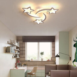 Living And Home 3 Head Childlike Shooting Stars Led Low Energy Flush Mount Ceiling Light Cartoon Decor Dimmable - thumbnail 2