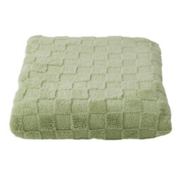 Thehotsale Warm Fluffy Comfortable Coral Fleece Waffle Checkered Reversible Throw Blanket Green 150Cm W X 200Cm D - thumbnail 2