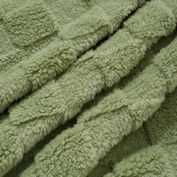Thehotsale Warm Fluffy Comfortable Coral Fleece Waffle Checkered Reversible Throw Blanket Green 150Cm W X 200Cm D - thumbnail 5