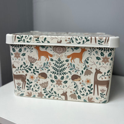 Curver Stockholm Christmas Cottage Christmas Storage Box (L) 400mm X (W) 300mm - White