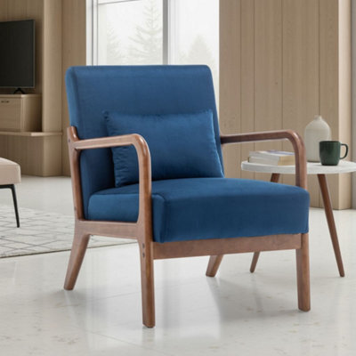 Velvet Blue Hertford Accent Chair - image 1