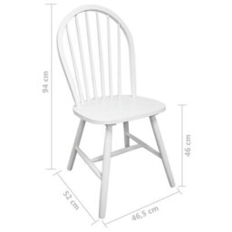 Berkfield Dining Chairs 4 Pcs White Solid Rubber Wood - thumbnail 6