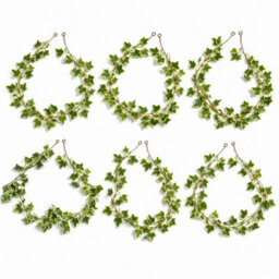 Leaf Pack Of 6 X 160Cm Artificial Ivy Garland Trailing Hanging Plant Faux Foliage - Variegated