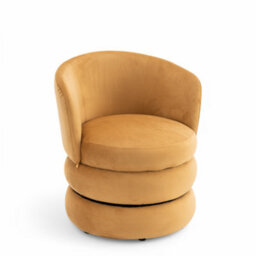 Accent Swivel Chair In Gold Velvet Fabric - thumbnail 4