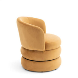 Accent Swivel Chair In Gold Velvet Fabric - thumbnail 6