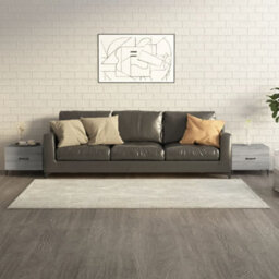 Walplus Coffee Tables With Metal Legs 2 Pcs Grey Sonoma 50X50X40 Cm - thumbnail 1