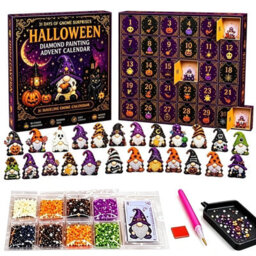 Amorly 31Day Halloween Gnome Diamond Painting Advent Calendar, Diy Gem Art Craft Kit, Holiday Countdown Ornament,halloween Christmas Gift - thumbnail 2
