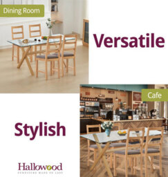 Hallowood Furniture Cullompton Dining Table Glass Top (160Cm) With 4 Grey Fabric Ladder Back Chairs - thumbnail 6