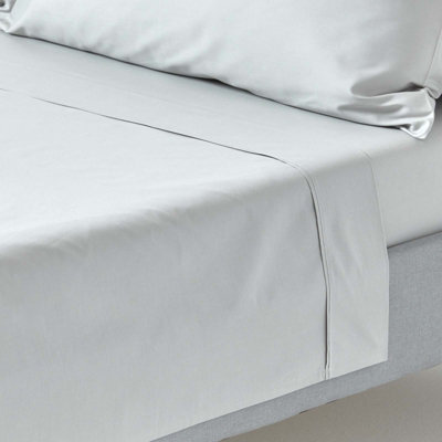 Homescapes Silver Grey Egyptian Cotton Flat Sheet 200 Tc, Single - image 1
