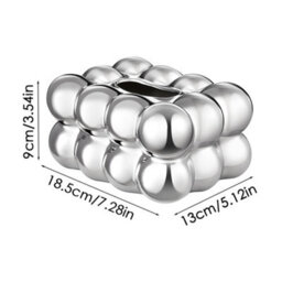 Thehotsale Silver Ceramic Tissue Box Cover Tissue Holder For Desk Bathroom Kitchen Office - thumbnail 8