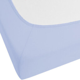 Beliani Fitted Sheet Janbu Cotton 180 X 200 Cm Light Blue - thumbnail 5