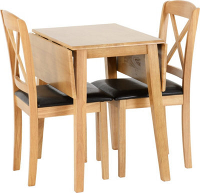 Seconique Mason Oak Varnish Brown Drop Leaf Dining Set 2 Chairs - image 1