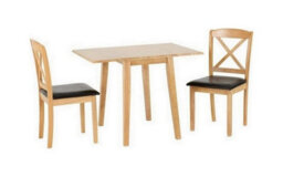 Seconique Mason Oak Varnish Brown Drop Leaf Dining Set 2 Chairs - thumbnail 4