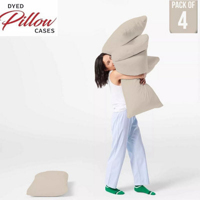 Ameha Bedding Pillowcase-Plain Dyed Cream Breathable Envelope Durable Pillow Cover 2 Pair (50 X 75 Cm) Pillow Covers - image 1