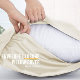 Ameha Bedding Pillowcase-Plain Dyed Cream Breathable Envelope Durable Pillow Cover 2 Pair (50 X 75 Cm) Pillow Covers - thumbnail 5