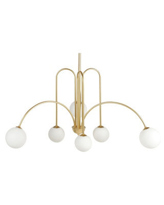 Wyld And Coco Lumina Gold Glass Shade Pendant Chandelier Lamp Modern Glamour, 80Cm. - image 1