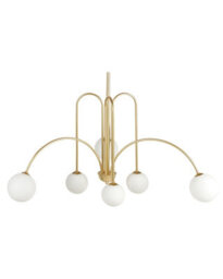 Wyld And Coco Lumina Gold Glass Shade Pendant Chandelier Lamp Modern Glamour, 80Cm. - thumbnail 1