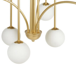Wyld And Coco Lumina Gold Glass Shade Pendant Chandelier Lamp Modern Glamour, 80Cm. - thumbnail 6